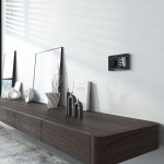 Выключатель двухклавишный проходной с подсветкой (черный акрил) Werkel W1122148