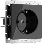 Розетка с заземлением (черный акрил) Werkel W1171048