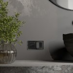 Розетка влагозащ. с зазем. с защит. крышкой и шторками (черный акрил) Werkel W1171248