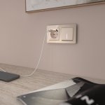 Выключатель одноклавишный с подсветкой (айвори акрил) Werkel W1110143