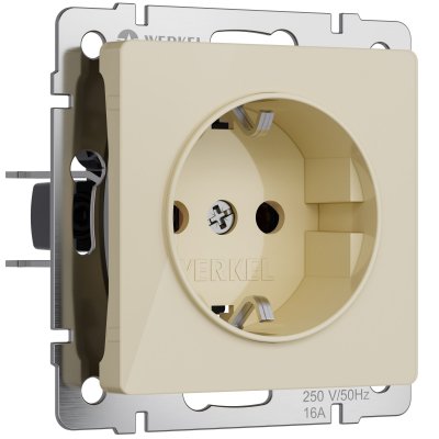 Розетка с заземлением (айвори акрил) Werkel W1171043