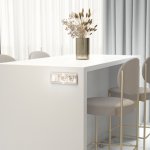 Розетка с заземлением и шторками (айвори акрил) Werkel W1171143