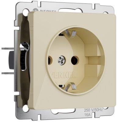 Розетка с заземлением и шторками (айвори акрил) Werkel W1171143 Розетка с заземлением и шторками (айвори акрил) Werkel W1171143