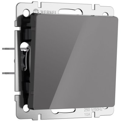 Выключатель одноклавишный проходной (графит акрил) Werkel W1112044 Выключатель одноклавишный проходной (графит акрил) Werkel W1112044