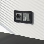 Выключатель двухклавишный проходной с подсветкой (графит акрил) Werkel W1122144
