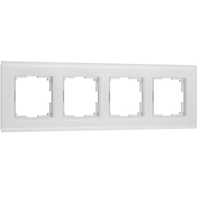 Рамка на 4 поста Senso (белый, стекло soft-touch) W0043101 Werkel