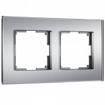 Рамка на 2 поста Senso (серебряный, стекло soft-touch) W0023106 Werkel