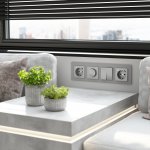 Рамка на 4 поста Senso (серебряный, стекло soft-touch) W0043106 Werkel