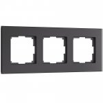 Рамка на 3 поста Senso (черный, стекло soft-touch) W0033108 Werkel
