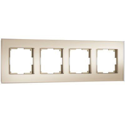 Рамка на 4 поста Senso (шампань, стекло soft-touch) W0043111 Werkel