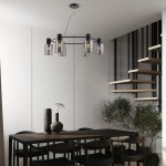 Подвесная люстра Eurosvet 70219/6 черный/античная бронза Notion