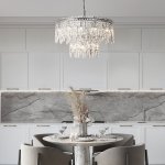 Подвесная люстра с хрусталем 60160 хром Eurosvet