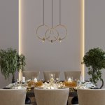 Подвесная люстра Eurosvet 50257/3 LED черный/ латунь Layla