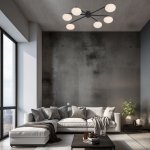 Потолочный светильник Eurosvet 70220/6 черный Opaline