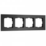 Рамка на 4 поста  AluMax (черный алюминий) Werkel W0043508