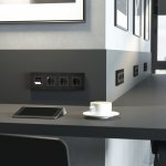 Рамка на 4 поста  AluMax (черный алюминий) Werkel W0043508