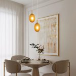 Подвесной светильник со стеклянным плафоном Eurosvet 50266/1 янтарный