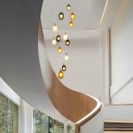 Подвесной светильник со стеклянными плафонами Eurosvet 50266 дымчатый/прозрачный/янтарный