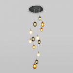 Подвесной светильник со стеклянными плафонами Eurosvet 50266 дымчатый/прозрачный/янтарный