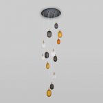 Подвесной светильник со стеклянными плафонами Eurosvet 50266 дымчатый/прозрачный/янтарный