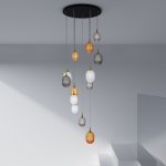 Подвесной светильник со стеклянными плафонами Eurosvet 50266 дымчатый/прозрачный/янтарный