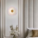 Светодиодный светильник с мраморным рассеивателем Eurosvet 40340 LED латунь