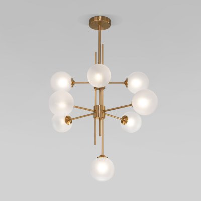 Потолочный светильник cо стеклянными плафонами Eurosvet 50383 латунь