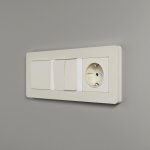 Рамка на 3 поста Split (айвори/белый, soft-touch) Werkel W0033066