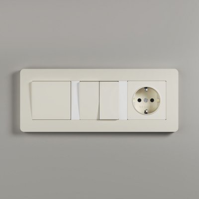 Рамка на 3 поста Split (айвори/белый, soft-touch) Werkel W0033066