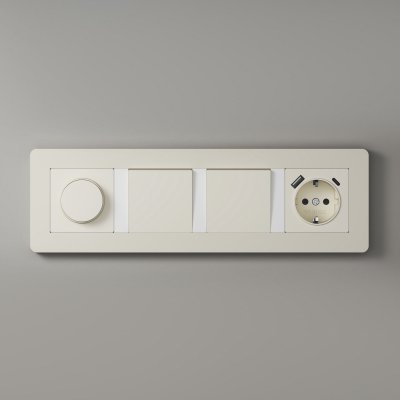 Рамка на 4 поста Split (айвори/белый, soft-touch) Werkel W0043066