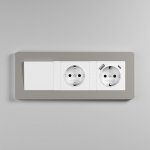 Рамка на 3 поста Split (дымчатый/белый, soft-touch) Werkel W0033067