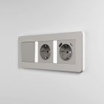 Рамка на 3 поста Split (дымчатый/белый, soft-touch) Werkel W0033067