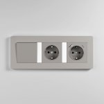 Рамка на 3 поста Split (дымчатый/белый, soft-touch) Werkel W0033067