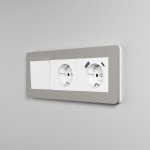 Рамка на 3 поста Split (дымчатый/белый, soft-touch) Werkel W0033067