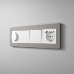 Рамка на 4 поста Split (дымчатый/белый, soft-touch) Werkel W0043067