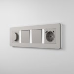 Рамка на 4 поста Split (дымчатый/белый, soft-touch) Werkel W0043067