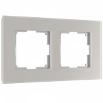 Рамка на 2 поста Senso (дымчатый, стекло soft-touch) Werkel W0023117
