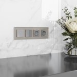 Рамка на 4 поста Senso (дымчатый, стекло soft-touch) Werkel W0043117