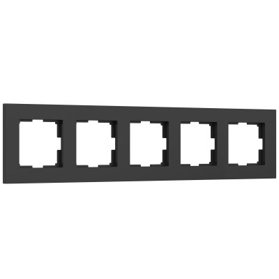 Рамка на 5 постов Slab (черный софт) Werkel W0052908