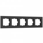 Рамка на 5 постов Slab (черный софт) Werkel W0052908