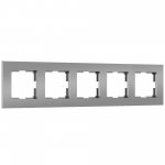 Рамка на 5 постов Slab (серебро софт) Werkel W0052965