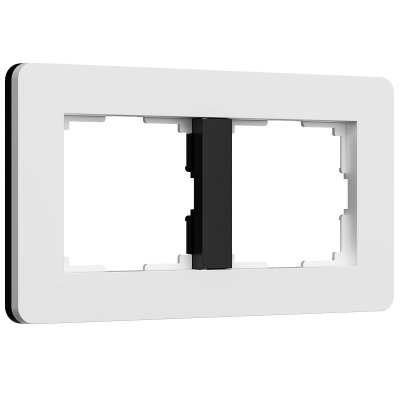 Рамка на 2 поста Split (белый/черный, soft-touch) Werkel W0023068