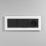 Рамка на 3 поста Split (белый/черный, soft-touch) Werkel W0033068