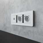 Рамка на 3 поста Split (белый/черный, soft-touch) Werkel W0033068