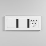 Рамка на 3 поста Split (белый/черный, soft-touch) Werkel W0033068