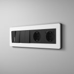 Рамка на 4 поста Split (белый/черный, soft-touch) Werkel W0043068