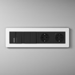 Рамка на 4 поста Split (белый/черный, soft-touch) Werkel W0043068
