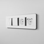 Рамка на 4 поста Split (белый/черный, soft-touch) Werkel W0043068