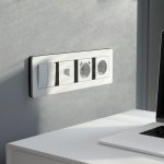Рамка на 4 поста Split (белый/черный, soft-touch) Werkel W0043068