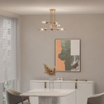 Потолочный светильник со стеклянными плафонами 60166/6 латунь Eurosvet